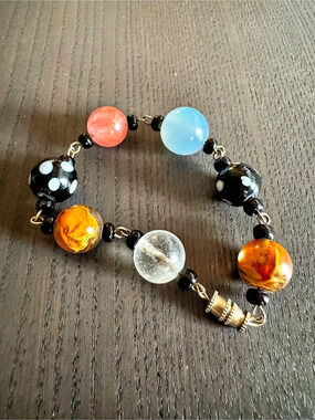 Handmade Cape Verde Fogo Island Bracelet Evil Eye Volcanic Stone Boho Artisan